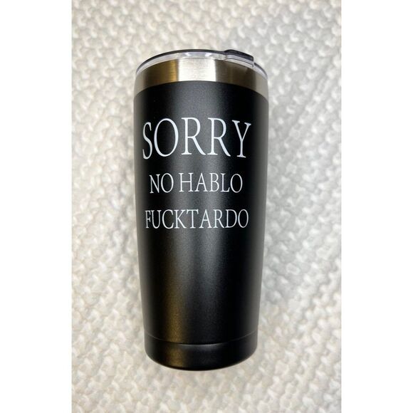 Tumbler Black Funny Men Gifts No Hablo 20 oz Tumbler Stainless Steel Funny S - Picture 2 of 6